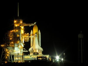 Space Shuttle Discover with RSS retracted